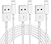 3Pack for iPhone Charger Cable 1m, MFi Certified Fast Charging Cable, for Lightning to USB Cable Lead Wire for Apple iPhone 14 13 12 11 Pro Max XR XS 8 7 6 5 SE, for iPad Mini Air (White)