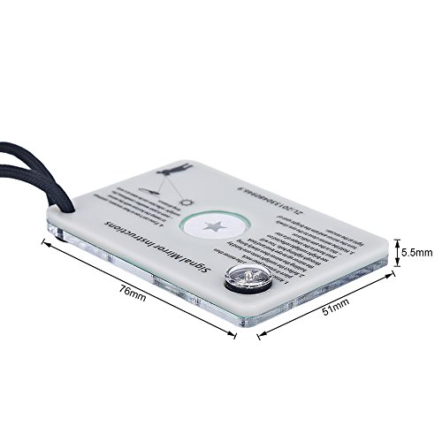 Espelho refletor de sobrevivência de 5 cm com indicador de mira e apito, espelho de emergência de so