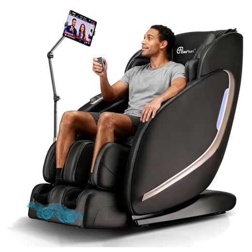 EASPEARL 2024 Massage Chair Full Body, SL Track Zero Gravity Massage Chair with APP, 4D Shiatsu Massage Recliner Chair with Heat, Foot Roller, Bluetooth, Body Scan, Thai Stretch(Black)