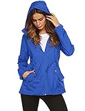 Windbreaker,Women Lightweight Waterproof Hood Rain Jacket Outdoor(Royal Blue,M)