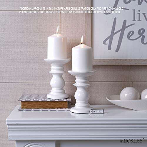 Hosley Set Of 2 Ceramic White Pillar Candle Holders 6 Inch High Ideal For Led And Pillar Candles Gifts For Wedding Party Home Spa Reiki Aromatherapy Votive Candle Gardens W5 #TOP2