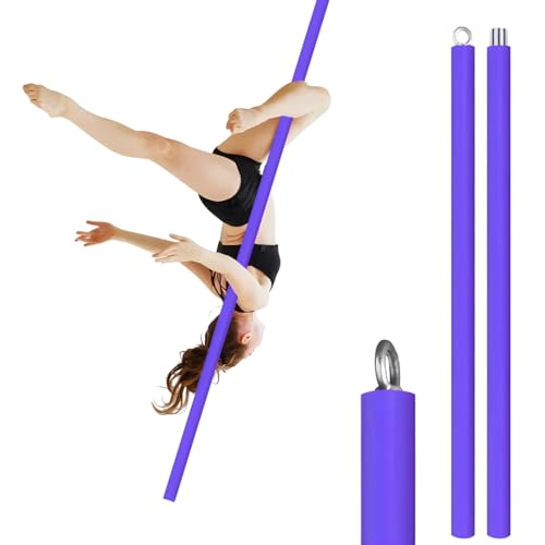 Image of Dreamlin 6.6ft /2m Silicone Aerial Flying Dance Pole Portable Suspension Fitness Tube Hanging Rotary Silicone Steel Dancing Pole Gym Equipment for Home Bar
