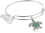 Alex and Ani Expandable Bangle for Women, Color Infusion Turtle Charm, Shiny Silver Finish, 2 to 3.5...
