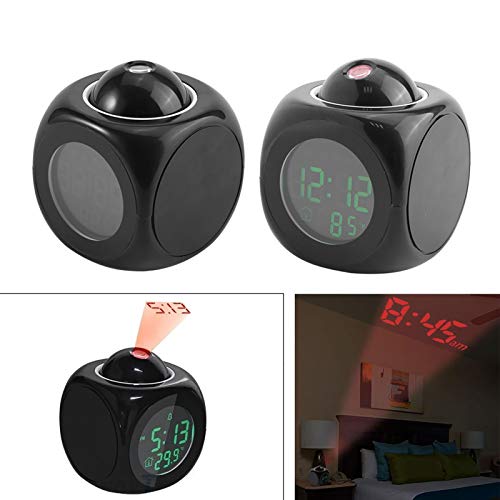 Yuecoom Projection Digital Alarm Clock With Weather Station, Digital Lcd Wall Projection Alarm Clock Temperature Display Colorful Led Time Temperature Display For Bedside,Office #TOP3