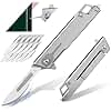 Tops Home Scalpel Knife with 10pcs #24 Scalpel Replaceable Blades, Scalpels Surgical, Folding Pocket Knife with Sim Card Removal Tool, Small Box Cutter, EDC Utility Knife, Multitool with Keychain Lanyard Hole, Everyday Carry, Gift for Men