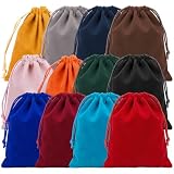Nujvnuj 12 Stück Samtbeutel mit Kordelzug, 12 Farben Schmuckbeutel 15x12cm, Vielseitige Geschenkverpackung für Ringe & Armbänder, Ideal für Hochzeiten, Geburtstage und Weihnachtsgeschenke