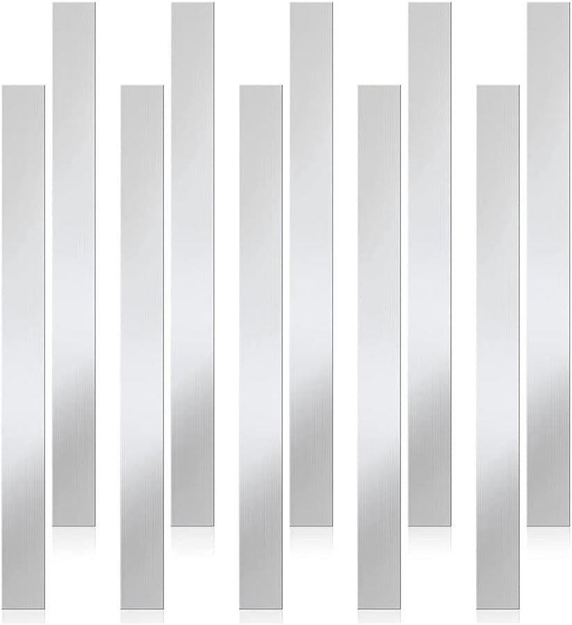Vklopdsh 10 Piece Stainless Steel Shim Stock Stainless Steel Metal Shims Gap Filler Trim Strip