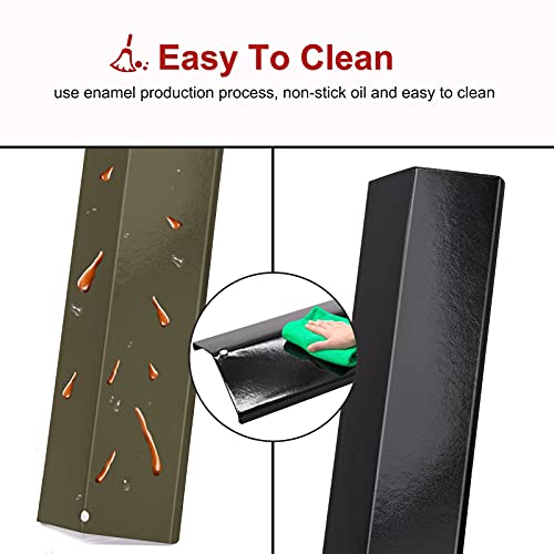 Adviace Set of 5 Heat Plate Shields for Brinkmann 810-3660-S, 810-2511-S, 810-2512-S Grill Replacement Parts, 15 3/8" Porcelain Steel Gas Grill Heat Tent Flame Tamer Replacement for Uniflame, Aussie.