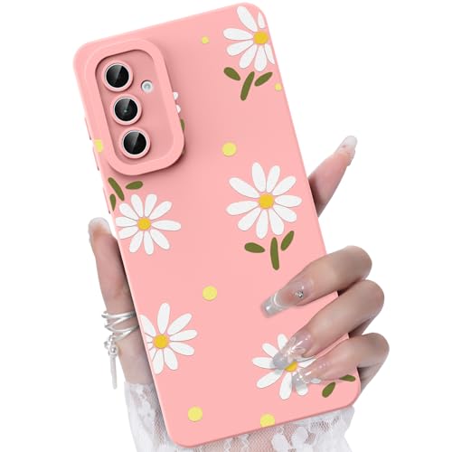 CASBST for Galaxy A35 5G Phone Case, White Small Daisy Pattern, Pink