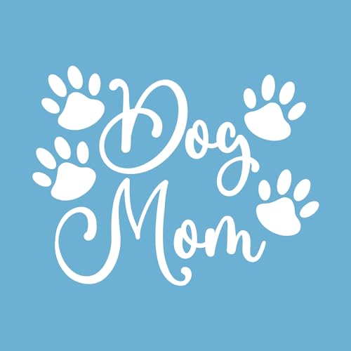 P008 | Dog Mom Hundeaufkleber Hunde Taxi Love Tiere Hund | Sticker für Auto, Wohnmobil | Hundeliebe (Weiss)