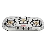 Khaitan 3 Burner Draw 'C' (with extra big party cooking burner) Stainless Steel...