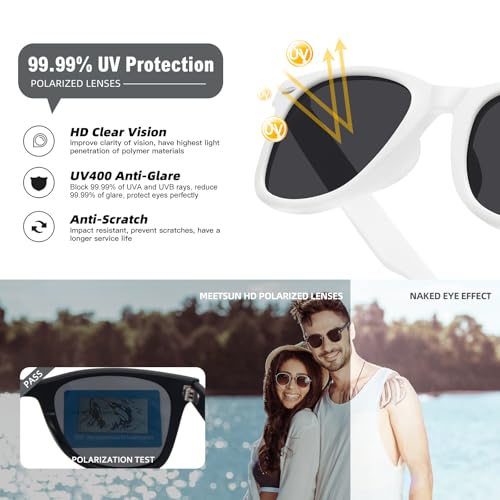 Image of MEETSUN Polarized Sunglasses for Women Men Classic Retro Square Frame Driving Sun Glasses UV Protection