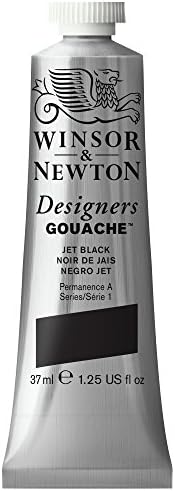 Winsor & Newton 614335 Series 1 37ml Tube Designers' Gouache - Jet Black
