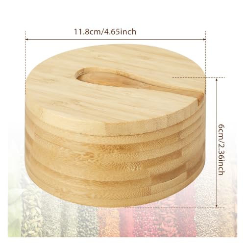 Recipiente para condimentos de madera con tapa para evitar la humedad 3