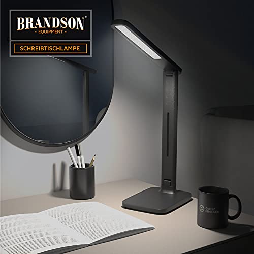 Leselampe Brandson LED Schreibtischlampe in Lederoptik
