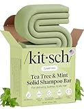 Kitsch Clarifying Tea Tree & Mint Shampoo Bar - Tea Tree Shampoo for Build-Up Removal - Hair Shampoo for Women and Men for Scalp & Oil Control - Vegan Hair Care - Made in USA, 3.2 oz