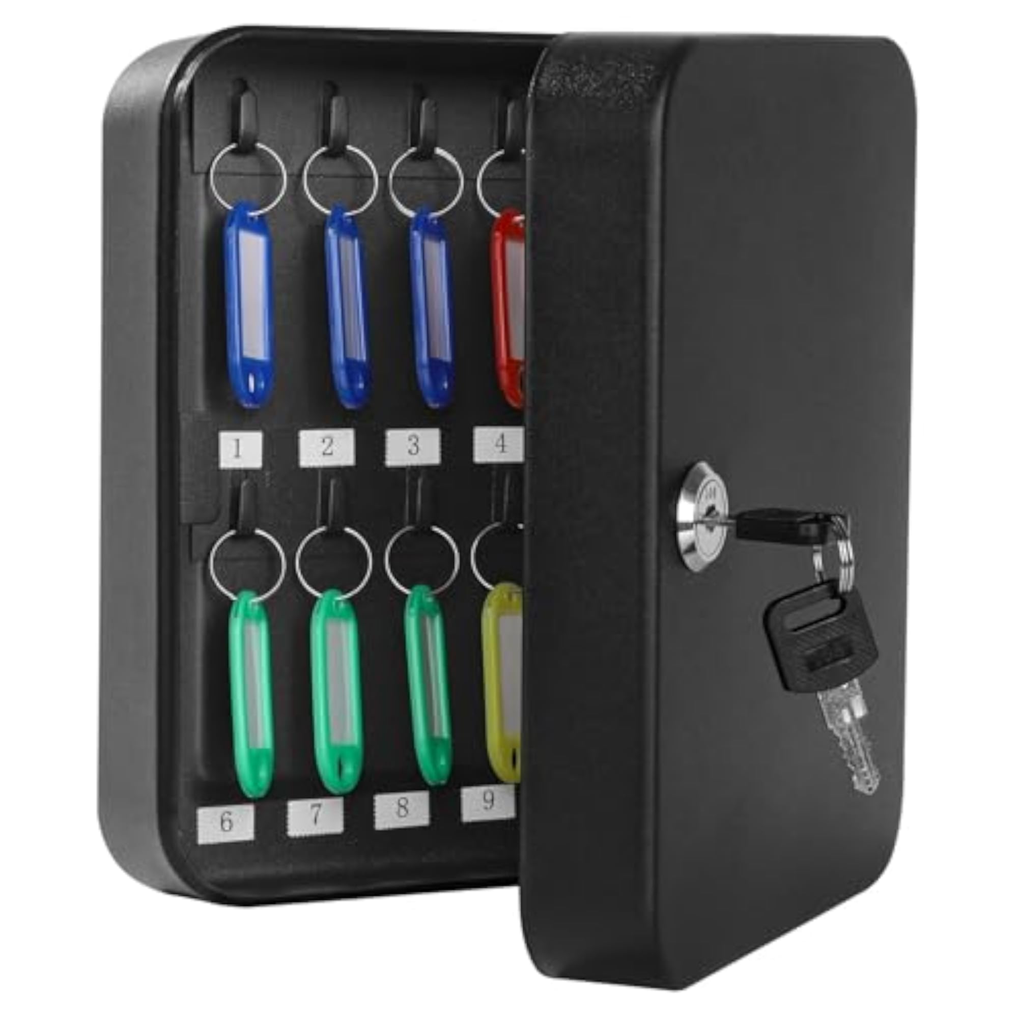 Metal Key Cabinet Wall Mount, Locking Key Box Organizer