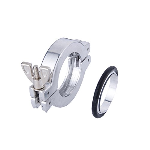 Set of 1 NW/KF-25 Aluminum Vacuum Clamps + Aluminum Centering O-rings with Buna-N Rubber, Vacuum Part