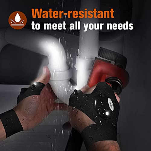 Jasee Led Flashlight Gloves, Father's Day Gifts From Wife Daughter Son, Gifts For Men Dad Husband, Cool Gadgets Hands-Free Waterproof Gloves For Night Fishing, Running, Camping #TOP2