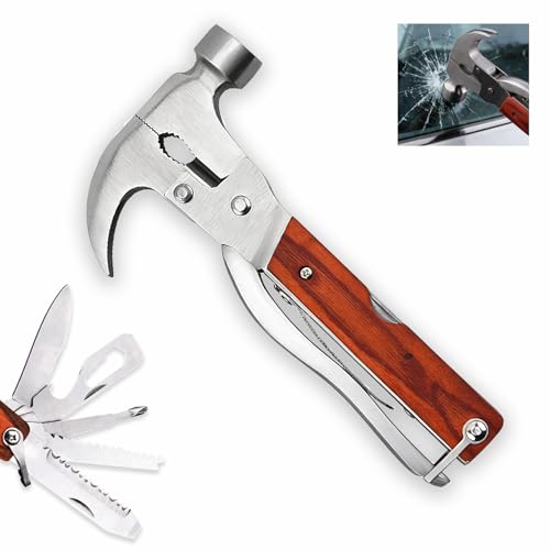 Yilceemy Martello Multiuso e Multifunzione Portatile per Campeggio, Escursionismo (9×16.5×2.3cm)