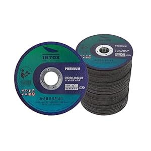 INTOX Discos de corte 125 mm x 1,0 mm, 100 unidades, acero inoxidable y acero inoxidable