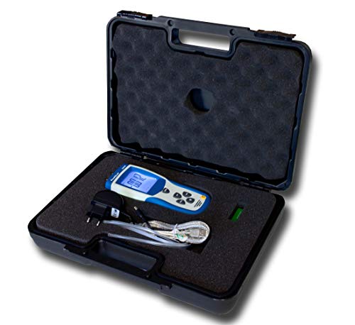 PeakTech P 5150 – Differenzdruckmessgerät -344 mBar bis +344 mBar – Druckmessgerät mit USB-Anschluss – Differenzdruck-Messgerät mit 11 Einheiten wie Bar, PSI, cm/H2O, oder ft/H2O