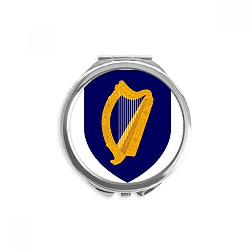 Espejo redondo de bolsillo con emblema de Irlanda para un maquillaje perfecto en ruta