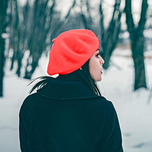 Jolbndcv 6 Pcs Beret Hat French Beanie Hat Outdoor Hat Winter Hat Fashion Lady Hat (Khaki, Black, Red, Navy, Brown, Green, Large) #TOP3
