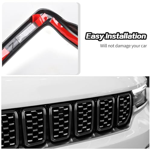 Image of 7PCS Grill Inserts Grille Trim Accessories for 2021+ Jeep Grand Cherokee (Black)