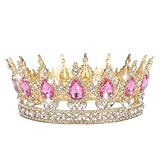 Couronne Femme Dorée – Couronne Reine en Cristal pour Anniversaire, Costume de Fête, Acces...