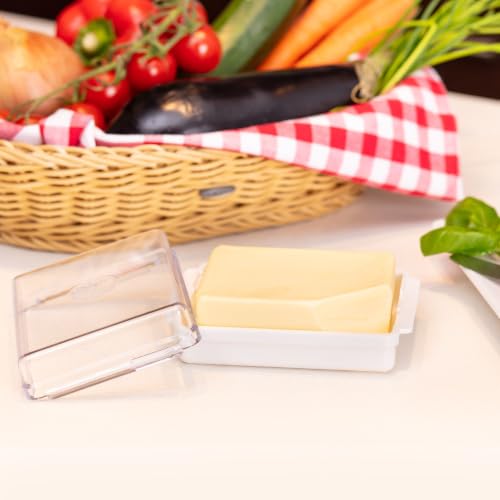 Foto von Westmark 20882241 Kühlschrankbutterdose Traditionell, PS, weiß / transparent, 13 x 9 x 4,6 cm