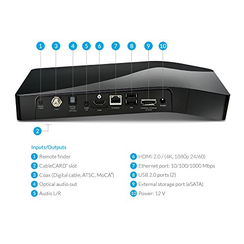 TiVo BOLT VOX 500 GB, DVR & Streaming Media Player, 4K UHD, Now with Voice Control (TCD849500V),Black - Thumbnail 4
