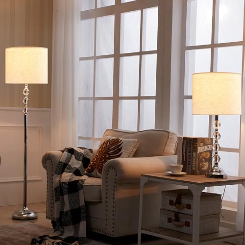 Set of 2 Oatmeal Linen Drum Lamp Shades Mediue Lamp Shade 13\" Top x 13\" Bottom x 10\" High (Spider) Farmhouse Lampshade for Table and Bedside Lamp - Lampshades Replacement