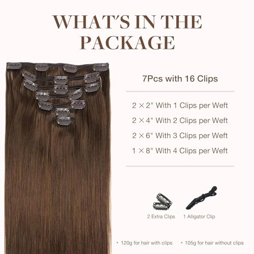 image for GOO GOO Clip in Hair Extensions Real Human Hair, Remy Human Hair Exten