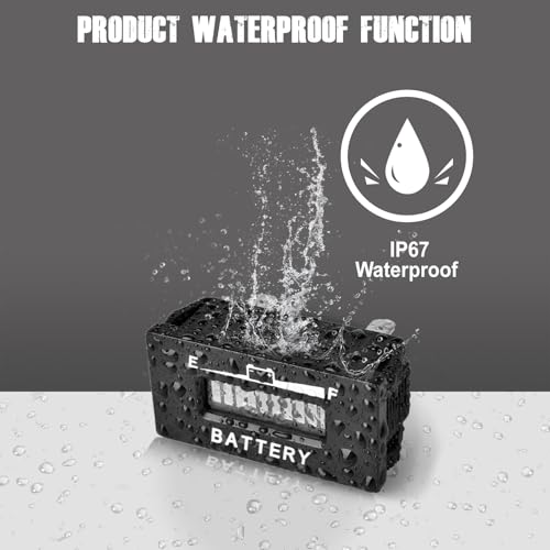 Taikemeti 12-24V/36V/48V Blei Säure Batterie Leistungsanzeige Elektrofahrzeug Golf Cart Power Meter Leistungsanzeige für Gabelstapler, Boote, elektrische Rasenmäher und andere elektrisch (12-24V)