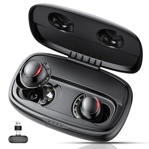 Image of IAMJOY Gaming Earbuds, 20ms Low Latency Earbuds, Compatible with Meta Quest 3 /2, PS5 /4, with 2.4Ghz Dongle & Bluetooth, Gaming for Steam Deck, VR, Switch, PC (Soft Black)