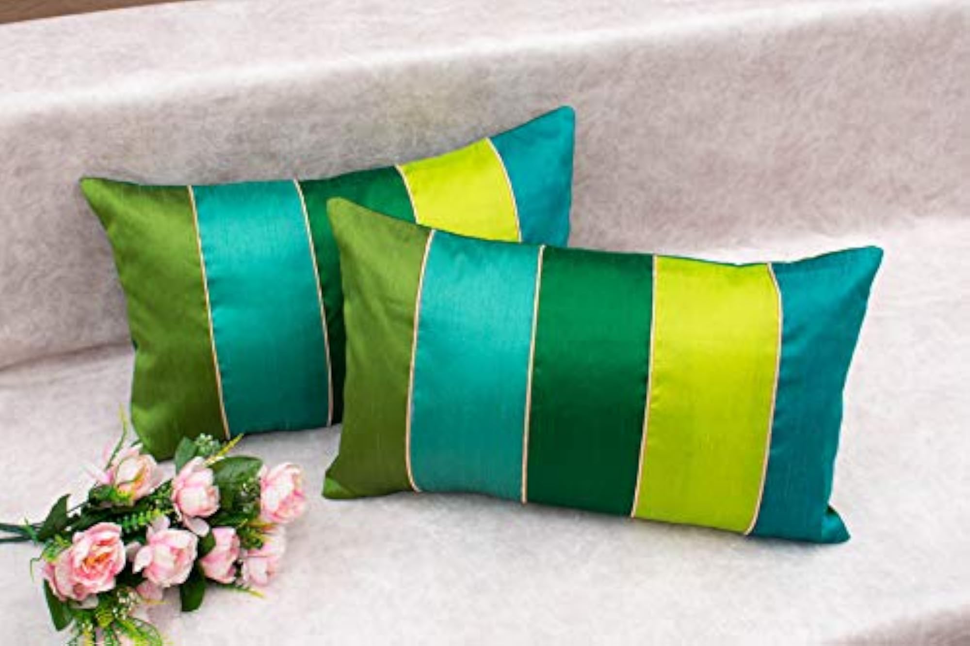 Long Rectangular 'Go Green' Designer Cushion Covers