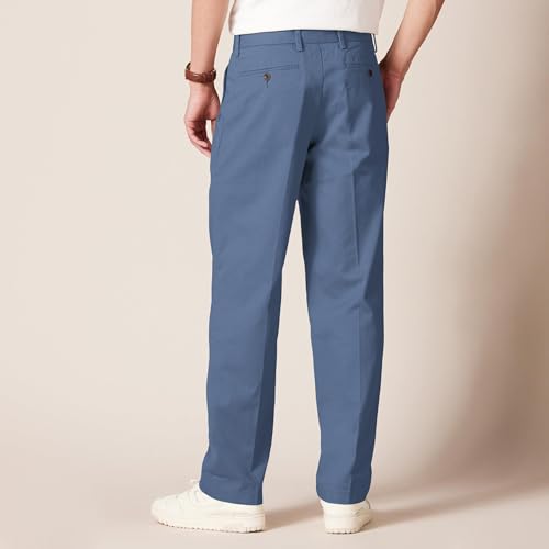 Amazon Essentials Men's Classic-Fit Wrinkle-Resistant Pleated Chino Pant, Indigo Blue, 28W x 30L - image 2