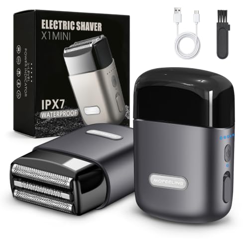 Rasierer Herren Elektrisch Mit 3 Flexiblen Klingen, Elektrorasierer Herren Mit 8,000 RPM & IPX7 Wasserdicht, USB-C Wiederaufladbar Trimmer für Männer, Kabellos Mit Reisesperre