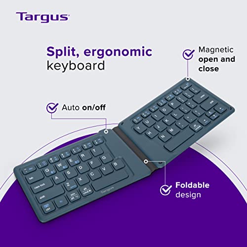 Targus Ergonomic Foldable Bluetooth Keyboard – Pocket-Sized, Split Ergonomic Design, Multi-Device Wireless Keyboard with DefenseGuard Protection - PKF00302US by Targus - Image 2