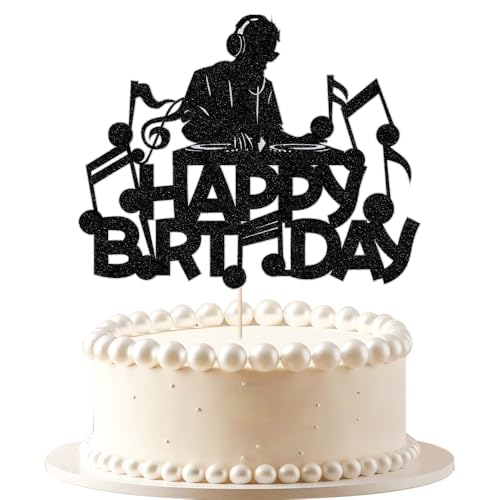 VQOUZVSR DJ Happy Birthday Cake Topper
