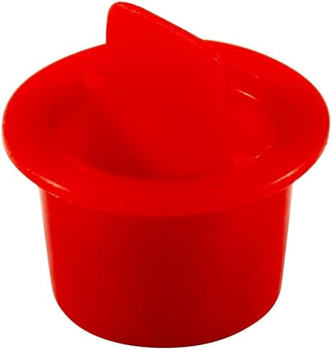 Caplugs CPT-2 CPT Series Plastic Center Pull-Tab Tapered Plug, 100 Pack, Red LD-PE, Flange OD 0.50 x Plug ID 0.299 Hole Protection, Leak Prevention, Masking, Painting, Powder Coating (ZCPT2Q1)