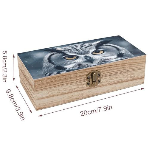 Large Wooden Owl Keepsake Box with Lid for Wedding Memories and Crafts