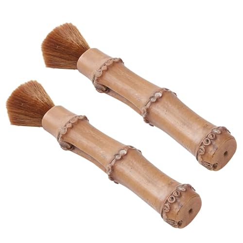 Minkissy 2Pcs Teapot Cleaning Brush Set Professional Gongfu Tea Ceremony Tools Portable Chinese Tea Set Brush for Teaware Maintenance & Cleaning (Light Brown)