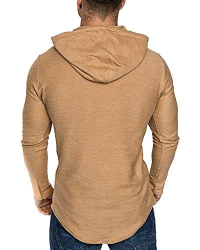 Image of Lexiart Mens Cotton Hoodies Pullover Sport Muscle Workout Shirts