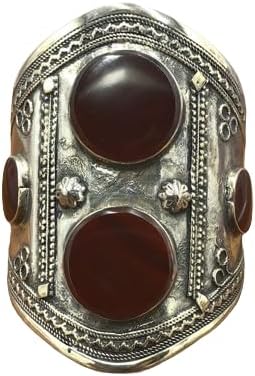 Double Brown Stone Brown Kuchi Bracelet, Big Bracelet With Stones, Statement Ethnic Bracelet, Boho Cuff