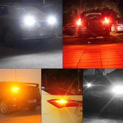 qboonpt 4-Pack Car Turn Signal Bulbs, High Brightness LED Reversing Lights, 1156 LED Tail Light Bulb for Cars, Trucks, SUVS Backup Lights Tail Brake Signal Lights(Yellow)