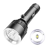 【Confiable y duradero】-- hecho de aleación de aluminio de alta calidad, oxidación de grado militar y tratamiento antidesgaste. Con clasificación de impermeabilidad IPX8, se puede usar en una variedad de entornos hostiles. [Nota: después de cada inmersión, limpie la linterna con agua dulce para evitar la corrosión]