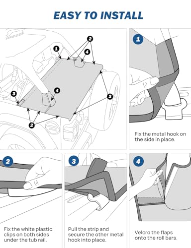Image of JOYTUTUS Tonneau Cover for Wrangler JL 2-Door 2018-2026 - Waterproof Trunk Cargo Cover | Roll Cage Protection | Easy No-Tool Installation