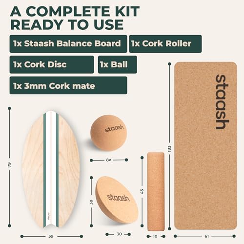 Miniatura 3 de Staash Sup Balance Board Kit Free Videos Tabla De Equilibrio Para Fitness, Yoga Surf Verde